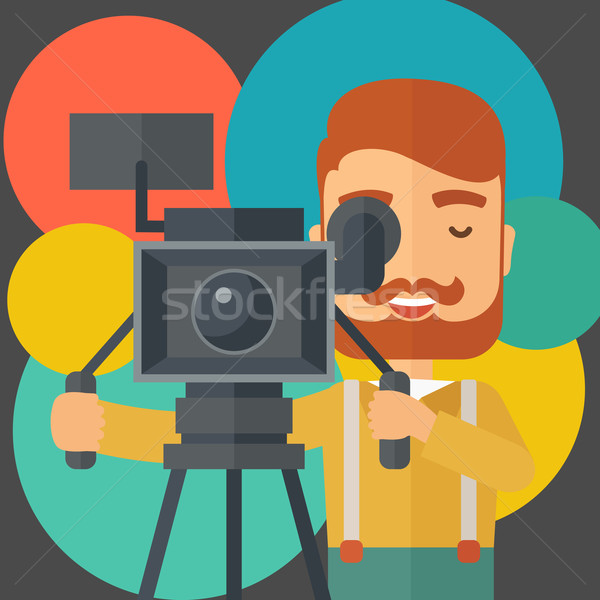 カメラマン ビデオ カム スタンド 白人 ストックフォト © RAStudio