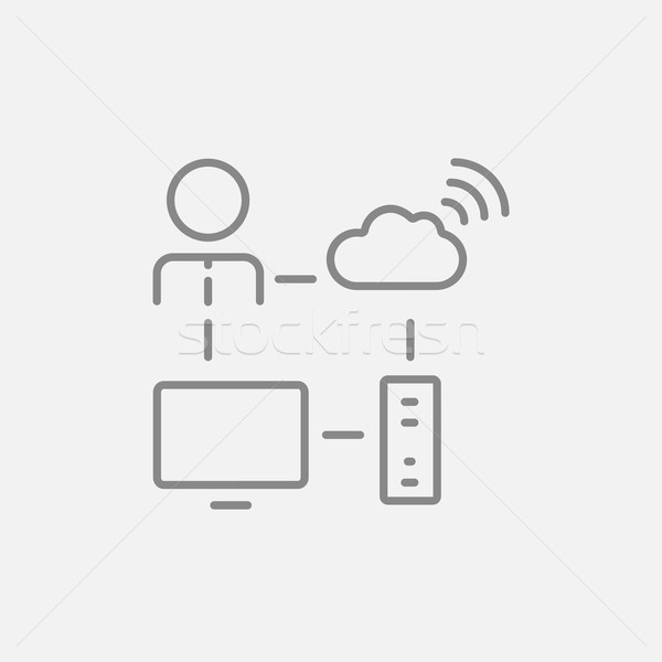 Cloud computing line icon. Stock photo © RAStudio