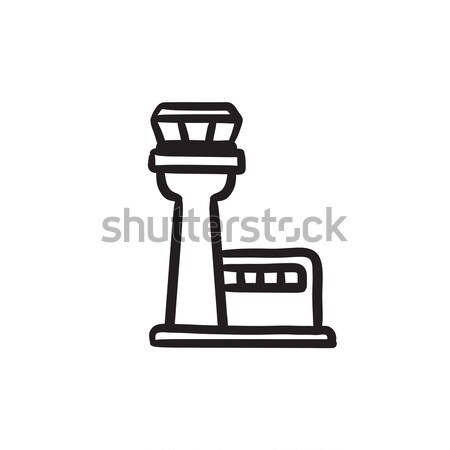 Flight control tower line icon. Stock photo © RAStudio