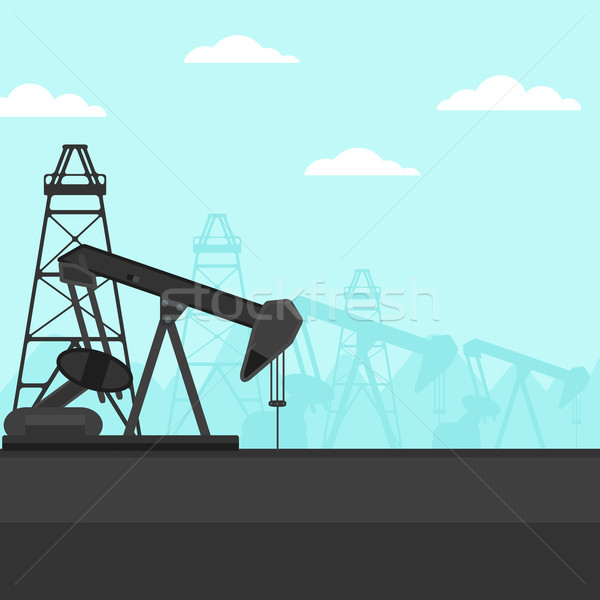 Stock photo: Background of oil derrick.