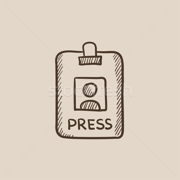 Press pass ID card sketch icon. Stock photo © RAStudio