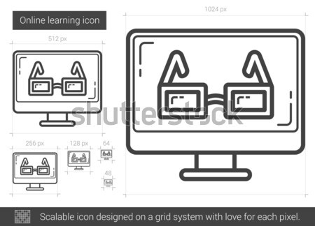 Okulary monitor komputerowy line ikona internetowych Zdjęcia stock © RAStudio
