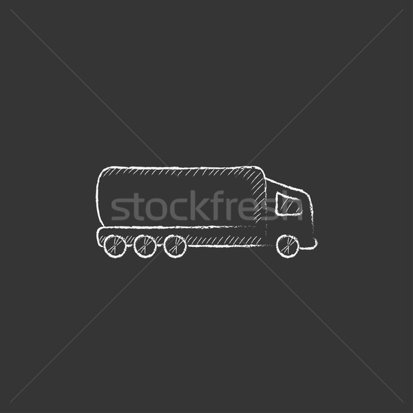 грузовик мелом икона рисованной вектора Сток-фото © RAStudio