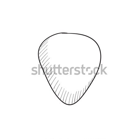 Stock photo: Guitar pick sketch icon.