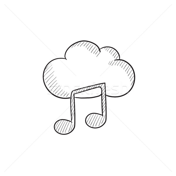 Cloud music sketch icon. Stock photo © RAStudio