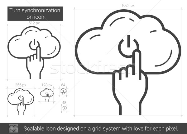 Turn synchronization on line icon. Stock photo © RAStudio
