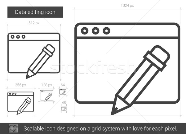 Data editing line icon. Stock photo © RAStudio