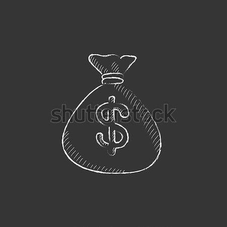 Stockfoto: Geld · zak · schets · icon · vector · geïsoleerd
