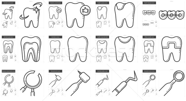 Stomatology line icon set. Stock photo © RAStudio