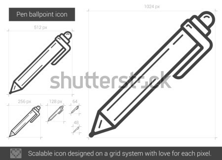 Pen ballpoint line icon. Stock photo © RAStudio