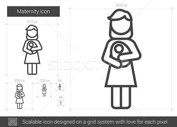 Maternidade linha ícone vetor isolado branco Foto stock © RAStudio