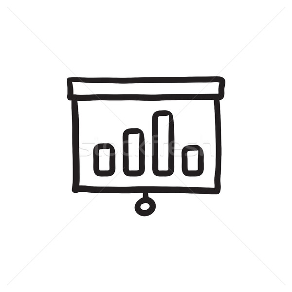 Projector roller screen sketch icon. Stock photo © RAStudio