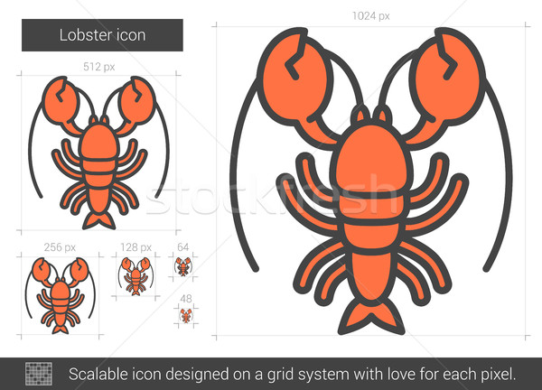 ıstakoz hat ikon web hareketli infographics Stok fotoğraf © RAStudio