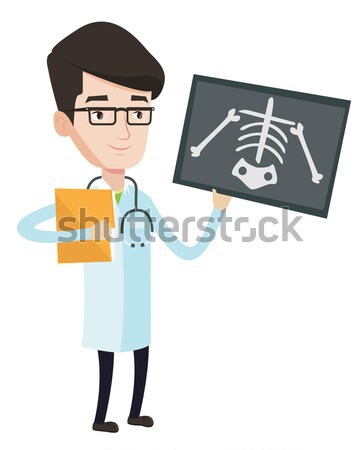 Doctor examining radiograph vector illustration. Stock photo © RAStudio