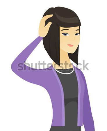 Confused asian business woman shrugging shoulders. Stock photo © RAStudio