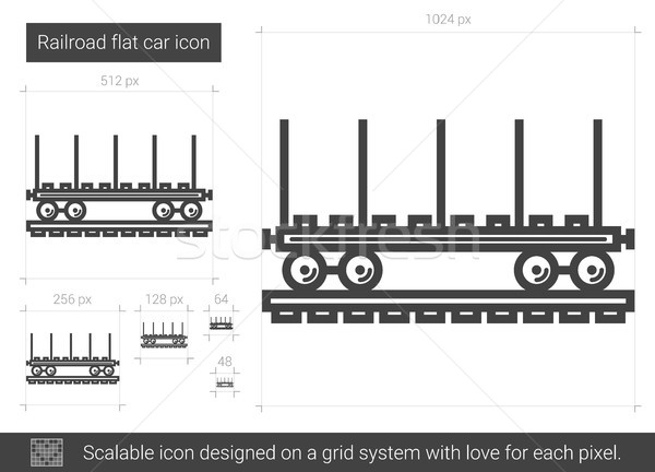 Railroad flat car line icon. Stock photo © RAStudio