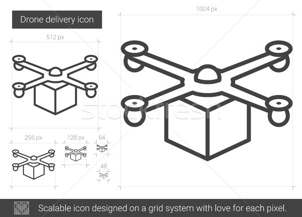 Drone delivery line icon. Stock photo © RAStudio