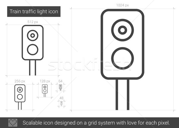 Train traffic light line icon. Stock photo © RAStudio