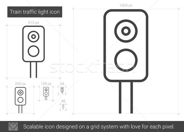 Trem semáforo linha ícone vetor isolado Foto stock © RAStudio