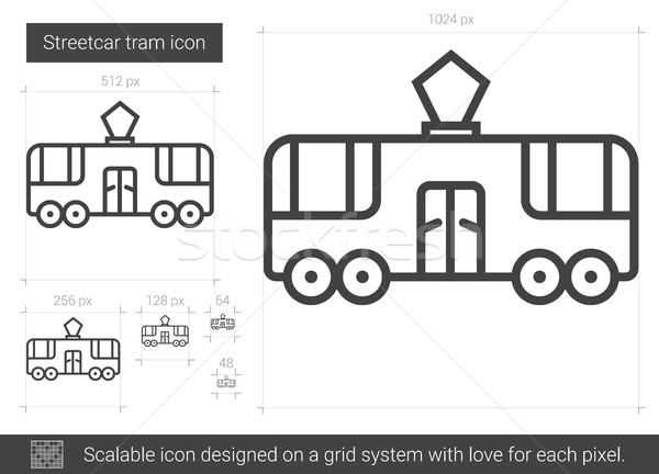 Streetcar tram line icon. Stock photo © RAStudio