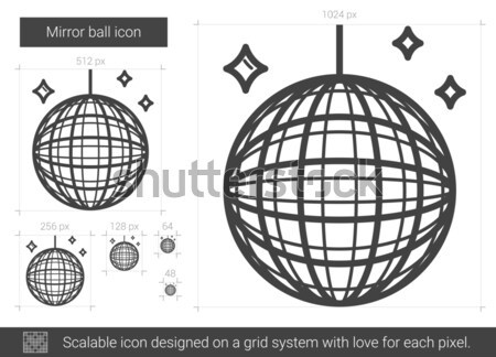 Stock photo: Mirror ball line icon.