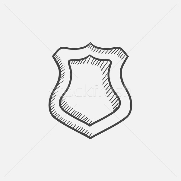 Police badge sketch icon. Stock photo © RAStudio