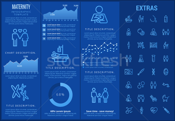 Kismama infografika sablon elemek ikonok testreszabható Stock fotó © RAStudio