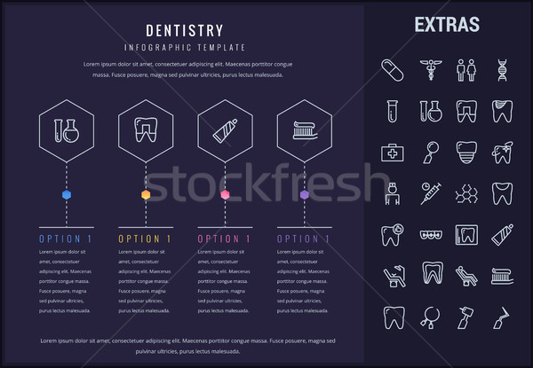 Foto stock: Odontología · infografía · plantilla · elementos · iconos · opciones