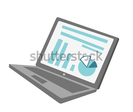 Hand holding a laptop with chart and diagram. Stock photo © RAStudio