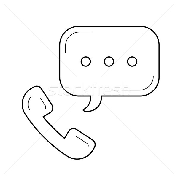 Telephone receiver line icon. Stock photo © RAStudio