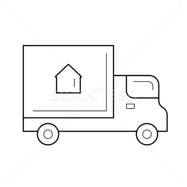 Delivery van line icon. Stock photo © RAStudio