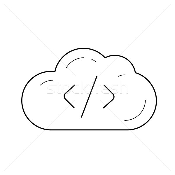 Cloud-Hosting line Symbol Vektor isoliert weiß Stock foto © RAStudio