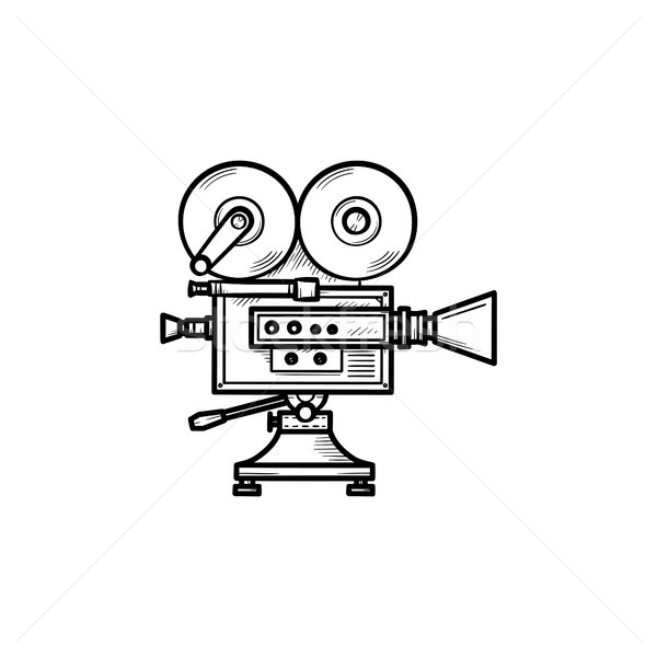 Caméra vidéo dessinés à la main doodle icône mouvement Photo stock © RAStudio