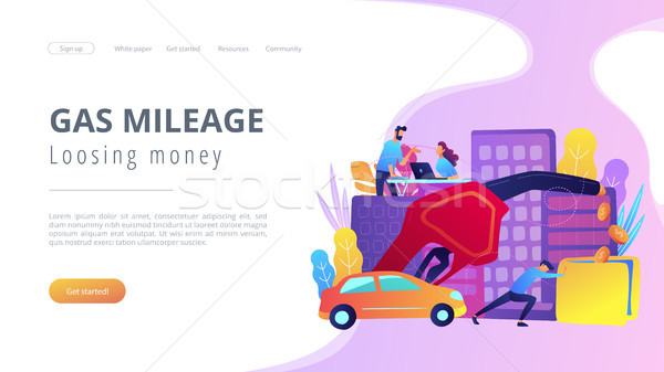 Gas mileage and losing money landing page. Stock photo © RAStudio