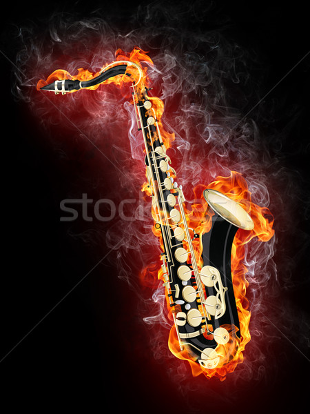 Saxophone in Flame Stock photo © RAStudio