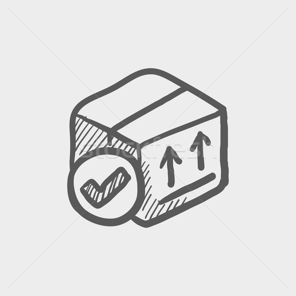 Box with validation mark sketch icon Stock photo © RAStudio