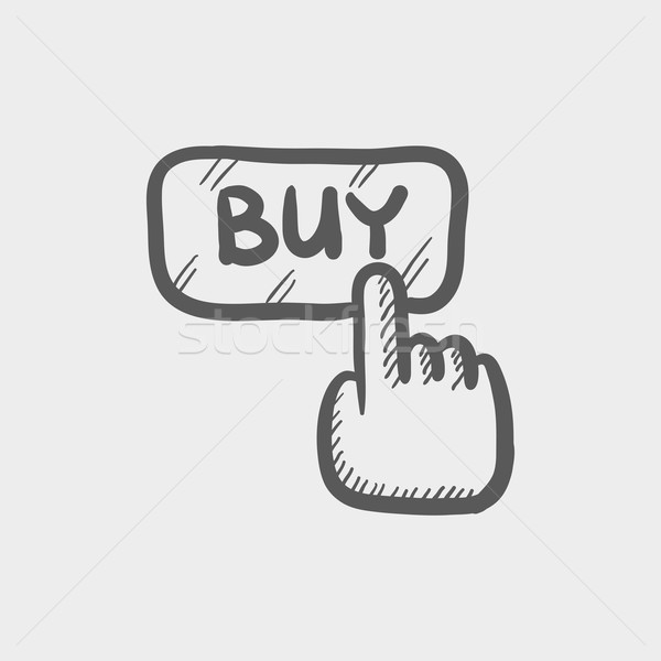 Finger pointing to buy sign sketch icon Stock photo © RAStudio