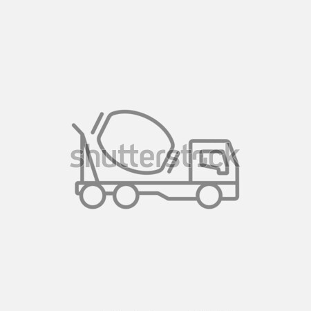Concrètes mixeur camion ligne icône web Photo stock © RAStudio