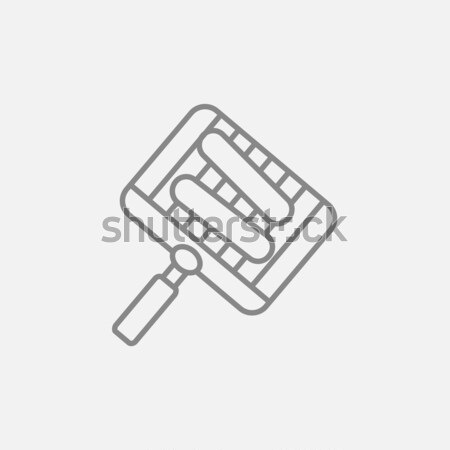 Grilled sausages on grate for barbecue line icon. Stock photo © RAStudio
