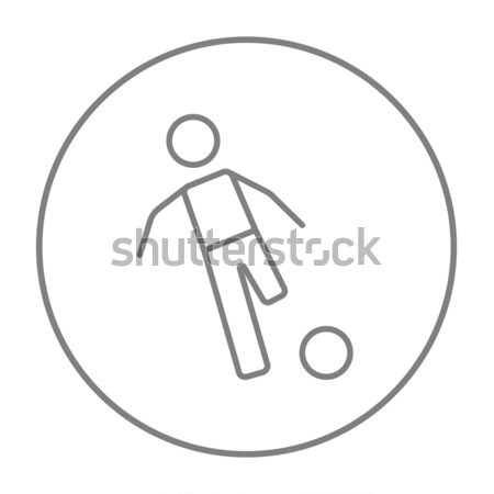 Soccer player with ball line icon. Stock photo © RAStudio