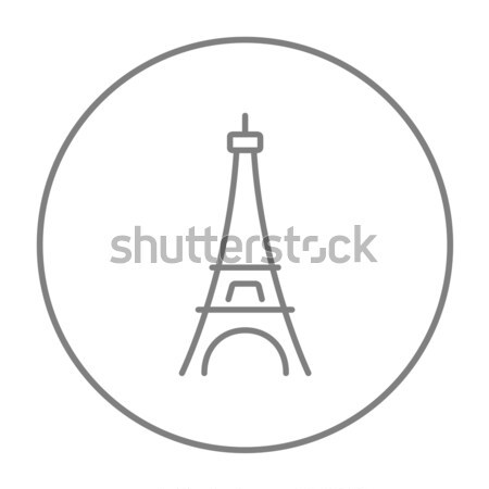[[stock_photo]]: Tour · Eiffel · ligne · icône · web · mobiles · infographie