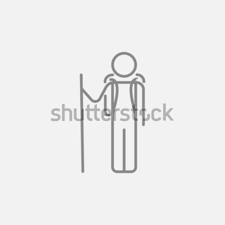 Tourist backpacker line icon. Stock photo © RAStudio