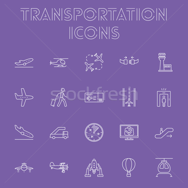 Transportation icon set. Stock photo © RAStudio