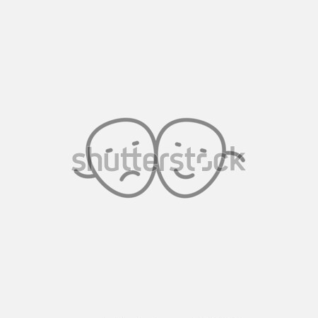 Two theatrical masks line icon. Stock photo © RAStudio