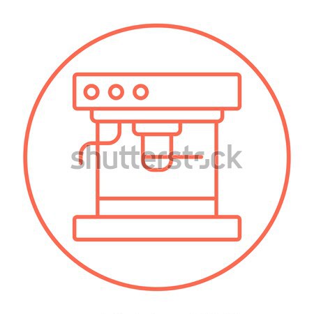 Kaffeemaschine line Symbol Ecken Web mobile Stock foto © RAStudio