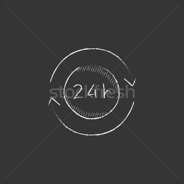 Service 24 hrs. Drawn in chalk icon. Stock photo © RAStudio