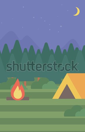 Background of camping site with tent. Stock photo © RAStudio