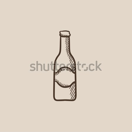 Foto stock: Vidrio · botella · boceto · icono · vector · aislado