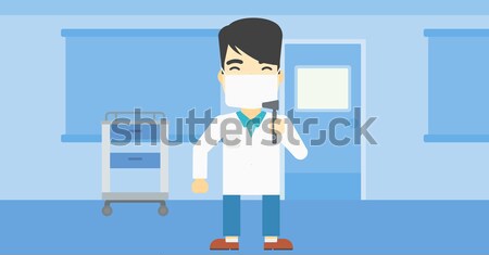 Foto stock: Médico · assinar · asiático · médico