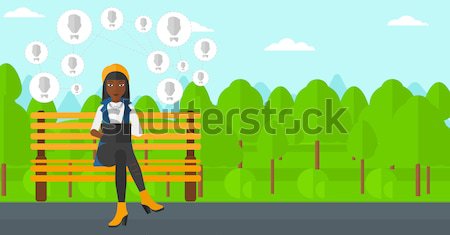 Man playing flying disc vector illustration. Stock photo © RAStudio